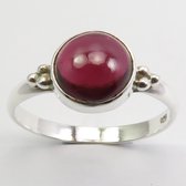 Natuursieraad -  925 sterling zilver granaat ring maat 16.75  - luxe edelsteen sieraad - handgemaakt