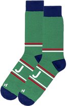 dstinctive - kerst sokken met personalisatie / initiaal / letter - J -  strepen - maat 41-49