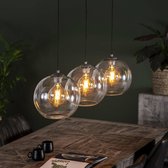 LifestyleFurn Hanglamp 'Katie' 3-lamps met glazen kappen, helder glas