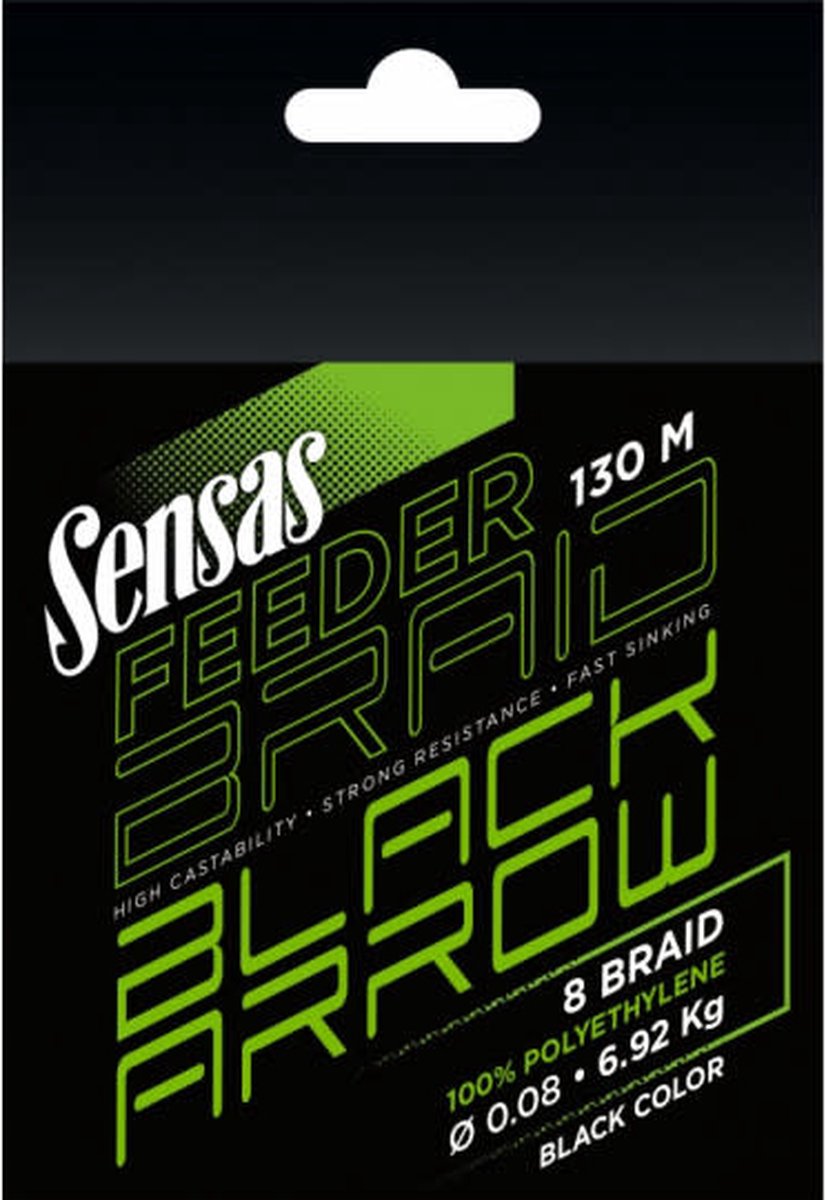 Sensas Gevlochten Lijn - Feeder 8 Braid Black Arrow (130m)