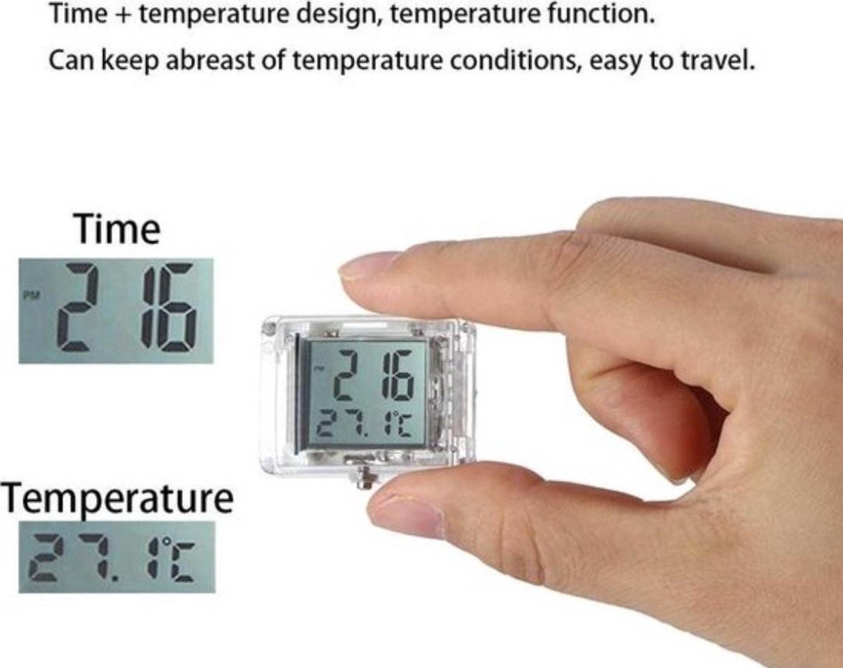 Thermomètre numérique étanche pour moto, Mini thermomètre, montre