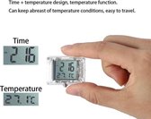 2.1 Mini Motor & Auto klokje en Tempetatuurmeter voor op je Motor - Waterdicht Klok & Temperatuurmeter Motorfiets