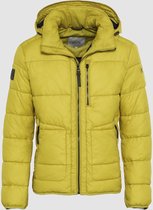 Padded Quilted Jacket With Removable Hood Yellow Regular Fit
