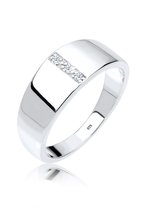 Elli PREMIUM Ring Dames Basis Band Ring Diamant (0.015 ct.) in 925 Sterling Zilver
