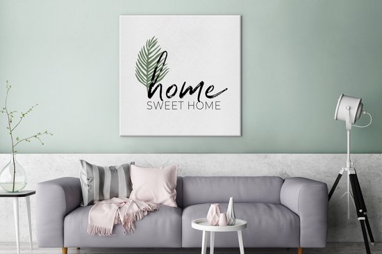 Citations Peinture sur Toile - Home sweet home - Proverbes - 90x90 cm - Décoration murale