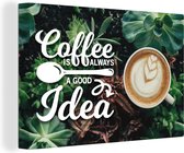 Peinture sur toile Citations - Proverbes - Le Coffee est toujours une bonne idée - Café - 90x60 cm - Décoration murale