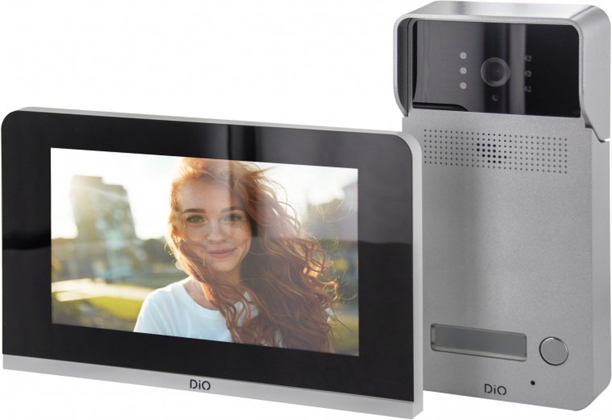 DiO bedrade videofoon intercom voor meerdere appartementen - 7 '' scherm - 2 draads