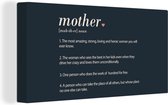 Canvas Schilderij Mother - Moederdag - Mama - Quotes - 80x40 cm - Wanddecoratie