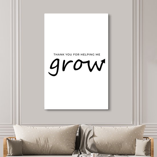 Presentje pour la fête des mères merci de m'avoir aidé à grandir - toile blanche Toile 120x180 cm XXL / Groot format!