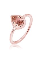 Elli Dames Ring Dames Druppels met Kristallen in 925 Sterling Zilver Rose Goud Geplateerd