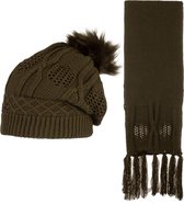 SYT Dames 2-Delig Winter Set | Sjaal - Muts (Beanie) | Cool-05 (K2380-03)