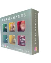 Coffret Brain Jeux - Puzzles 3D pour adultes et enfants - 6 puzzles en bois et métal - Casse-tête - Tangle