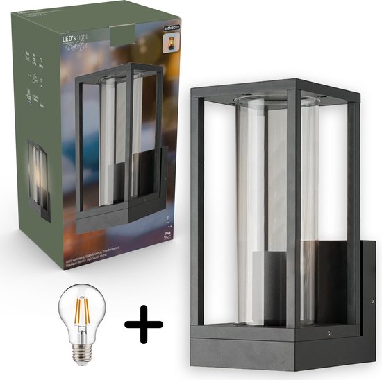LED zaklamp op batterijen | 6x AAA | 900 lumen | IP44 | Antraciet