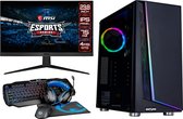 omiXimo | Intel GeForce  | GTX1030 | Fortnite 144 fps | Gaming Setup | Complete Gaming Set | 24" Gaming Monitor | Vega 8 | Gaming Keyboard Muis Headset MuisPad |  16 GB Ram | 480 GB SSD