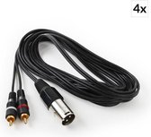 FrontStage Y-Kabel XLR naar Cinch Set 4 Stuks 3m