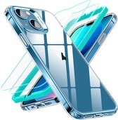 ESR Classic Hybrid - iPhone 13 Hoes + 2x iPhone 13 Screenprotector - Schokbestendige Back Cover met iPhone 13 Tempered Glass - Soft TPU Case - Transparant