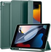 ESR - Tablet Hoes geschikt voor de Apple iPad 2021 (10.2 Inch) - Rebound Pencil Case - Donker Groen