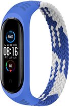 Xiaomi Mi band 3/4/5/6 gevlochten band - blauw wit - Geschikt voor