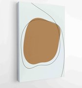 Earth tone boho gebladerte lijntekeningen tekenen met abstracte vorm. Abstract Plant Art-ontwerp voor print, omslag, behang, minimale en natuurlijke kunst aan de muur. 2 - Moderne