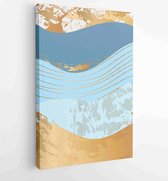 Aardetinten landschappen achtergronden instellen met maan en zon. Abstract Plant Art-ontwerp voor print, omslag, behang, minimale en natuurlijke kunst aan de muur. 1 - Moderne schi