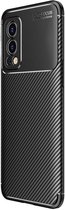 OnePlus Nord 2 5G Hoesje Siliconen Carbon TPU Back Cover Zwart