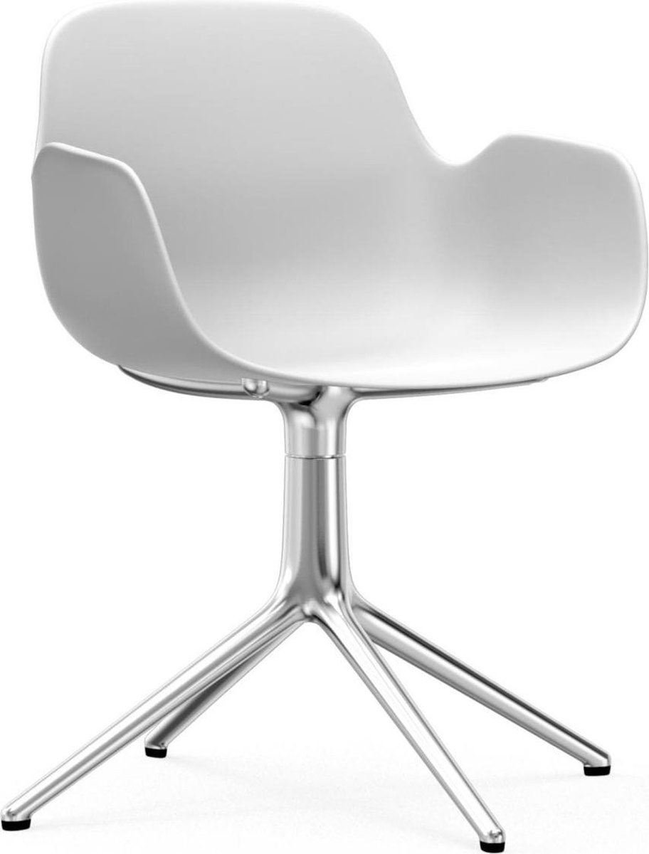Form Draaifauteuil - wit - aluminium