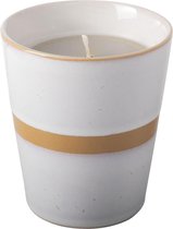 Gusta koffiemokje met kaars oranje -  keramiek- paraffine - Ø 8 centimeter