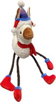 Adori Kerst Alpaca Met Schoentjes - Hondenspeelgoed - 54x27x10 cm Wit Kerst
