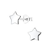 Joy|S - Zilveren ster oorbellen - 7 mm - egaal