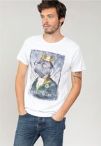 DEELUXE T-shirt met bulldog foto CHARLES White