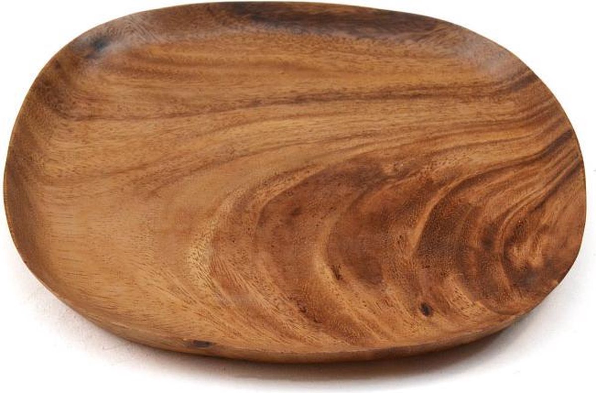 Floz houten ontbijtbord - houten bord - vierkant met afgeronde hoeken - 25 cm - fairtrade