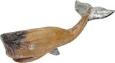 Beelden - Walvis - Hout - Zilver - 27x14x8 cm - Indonesie - Sarana - Fairtrade