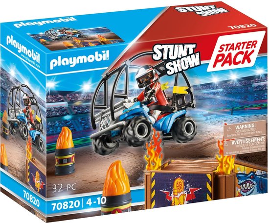 Foto: Playmobil starterpack stuntshow quad met vuurhelling 70820