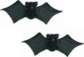 2x stuks horror decoratie vleermuis 42 cm - Halloween spookhuis feestversiering vleermuizen