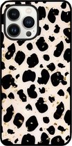 ADEL Siliconen Back Cover Softcase Hoesje Geschikt voor iPhone 13 Pro - Luipaard Bling Glitter