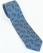 Exclusieve zijden Italiaanse design stropdas Giusanti Migliore Abracham met blauw Paisley motief