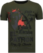 El Patron Pablo - Rhinestone T-shirt - Khaki