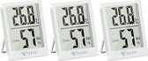 Salect Digitale thermometer voor binnen, 3 stuks thermo-hygrometer voor binnen en buiten, hygrometer, vocht- en kamerthermometer met hoge nauwkeurigheid, voor binnenruimte, babykam