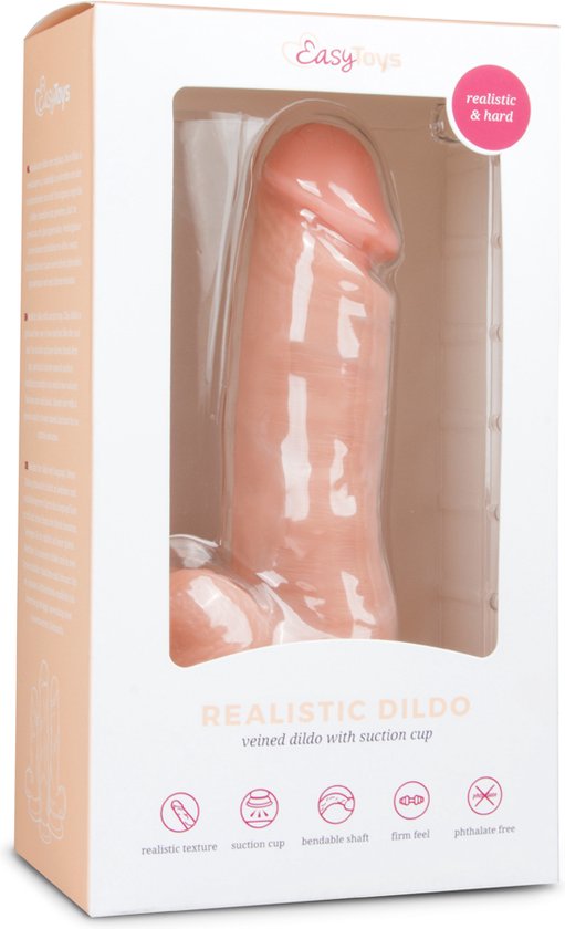 EasyToys - Realistische Dildo met Balzak - Dildo met Zuignap - 17,5 cm - Dildo's - Sex Toys voor Vrouwen en Mannen - Dildo Mannen Anaal - Beige
