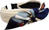 Jessidress® Haarband Elegante Dames Haar Diadeem met sjaal Foulard Dames Hoofdband - Blauw