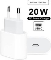 iPhone 12 / 13 stekker 20W USB-C oplader - Wit - Geschikt voor Apple iPhone 12 - iPad - USB-C Apple Lightning |Snellader iPhone 13 / 12 / 11 / X / iPad / 12 Pro Max / iPhone 12 Pro