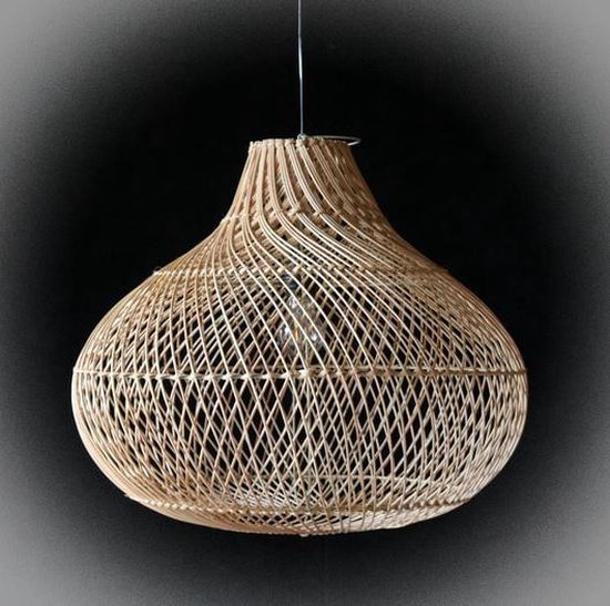 Dwars zitten discretie altijd Handmade Design lamp gevlochten Rotan Naturel Hanglamp woonkamer Slaapkamer  Ø 50 cm | bol.com