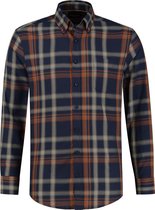 Chris Cayne - Overhemd - Lange Mouw - Geruit multicolor - Heren - Shirt - Bruin - Maat XXL