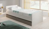 Meubella - Kinderbed Marshall - Grijs - Wit - 90x200 cm