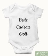 Beste Cadeau Ooit baby romper WIT, Zwangerschapsaankondiging / bekendmaking, Zwanger, 100% katoen, kraam cadeau, rompertje met tekst, aanstaande mama|0-3 maanden - Sinterklaas of K