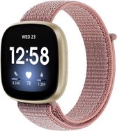 Luxe Nylon Loop Armband Bandje Geschikt Voor Fitbit Sense/Versa 3 - Smartwatch Horloge Bandje - Sportband Armband Polsband Strap - Horloge Band - Sport Watchband - Vervang Horlogeband - One-S