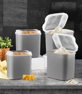 1 X GROTE opberg Box/Bulk 10L - Voedsel bewaardoos - Meel/Bloem doos of bakje - Diepvriesbakje - Vaste deksel - BPA vrij - Grijs