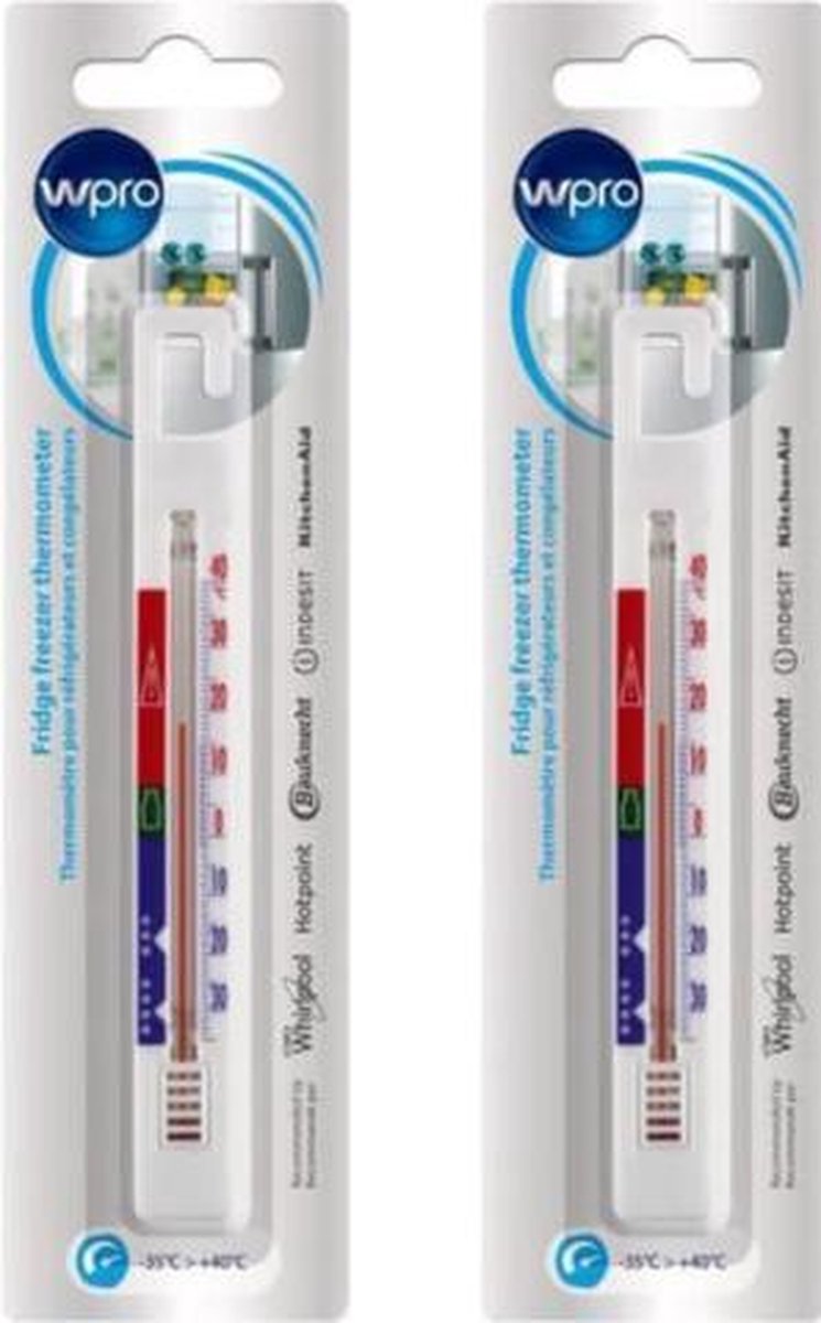 Thermometer voor koelkast en diepvries - 2 STUKS - thermometer van min 35 tot 40 graden universeel