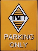 Renault Parking only. Koelkastmagneet 8 cm x 6 cm.