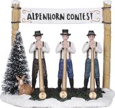 Luville Kerstdorp Miniatuur Alpenhoorn Contest - L12,5 x B8,5 x H11 cm
